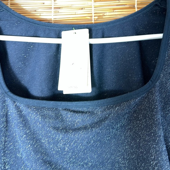 NWT All In Motion Women's Seamless‎ Long Sleeve Blue Glitter Top Size XL - Picture 4 of 7